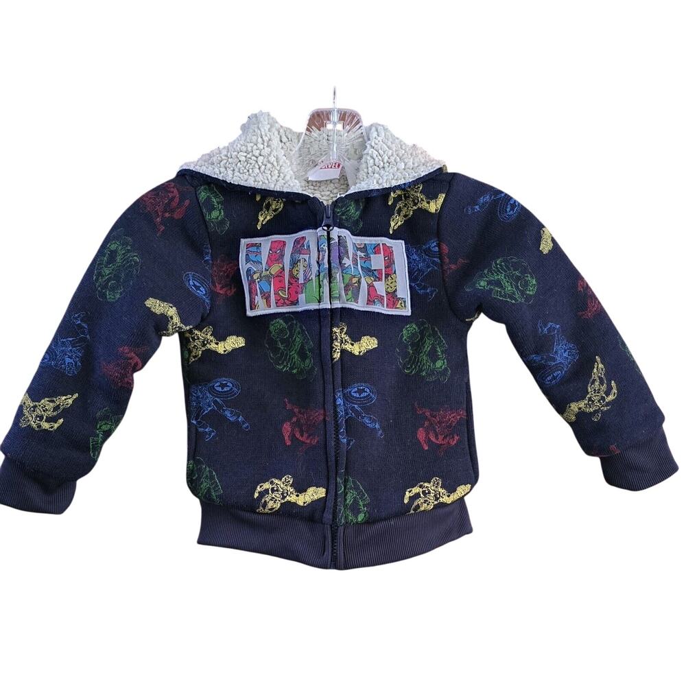 Marvel Avengers BOYS Hoodie Sherpa Lined Full Zip Hooded Avengers 4T blue